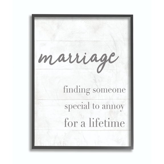 Stupell Industries Marriage Someone Special To Annoy Funny Family Home Word Design Framed Wall Art by Daphne Polselli