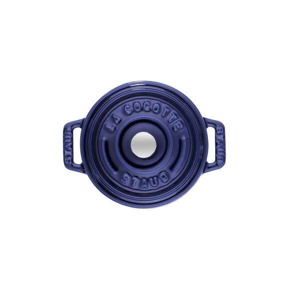 STAUB La Cocotte 250 mL Cast Iron Round Mini Cocotte, Dark-Blue