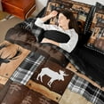 thumbnail image 4 of Castle Fairy Jungle Bear Deer Twin Bedding Sets,Geometric Grid Bedding Comforter Set, 4 of 8