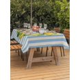 thumbnail image 3 of Outdoor Tablecloth with Umbrella Hole for Patio/Picnic/Party/Camping, Lemons Striped Waterproof Table Cloth Rectangle Table Cover Washable, Summer Botanical Stripes Farmhouse Rustic (54"x 80"), 3 of 8