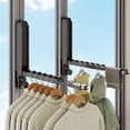 thumbnail image 2 of Bxaolu Folding Clothes Drying Rack, Super Heavy Duty Adhesive Hanger Wall Mounted, Foldable Portable Collapsible Bathroom Accessories and Towel Rack Organization, Black, 1Pack, 2 of 8
