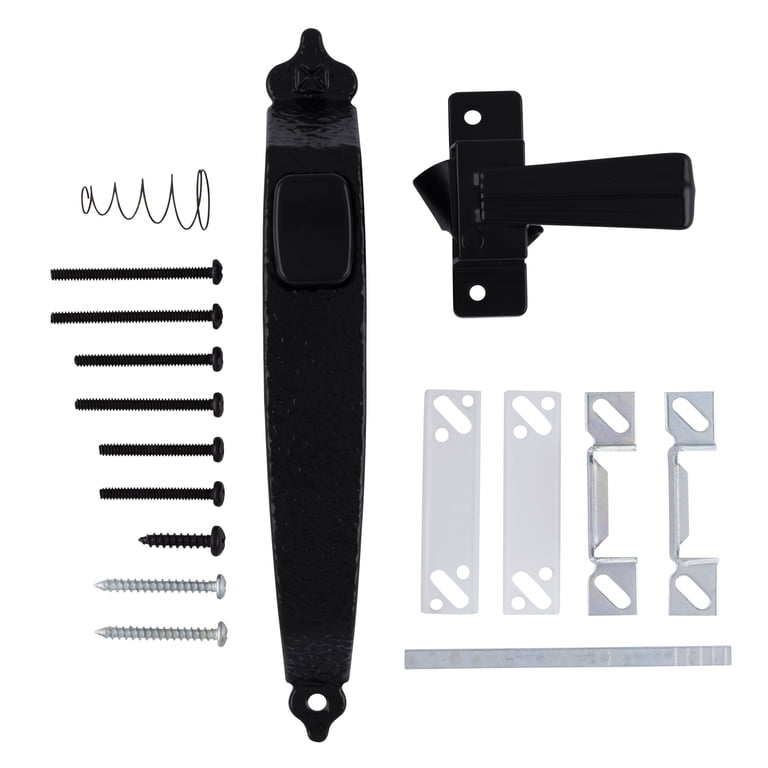 Wright Products Steel Colonial Push Button Door Latch, Black photo 4