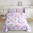 thumbnail image 2 of Homewish Kawaii Unicorn 3 Pieces Queen Comforter Set for Kids Children,Dreamy Princess Ultra Soft Bedding Sets,Cartoon Rainbow Magical Horse Bedding Comforter Set Breathable, 2 of 8