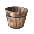 thumbnail image 2 of Wooden Bucket Pot Flower Planter Barrel Outdoor Top_M, 2 of 6