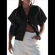 thumbnail image 1 of Cárdigan Holgado de Corta para Mujer, Ligero, con Botones y Cuello en V, Informal, de Punto, para Exteriores. Negro M, 1 of 10