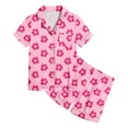 thumbnail image 4 of Luvoko Ensemble de Pyjama 2 Pcs pour Enfants Imprimé Graphique Chemise à Manches Courtes Boutonnée Shorts Pyjama, 4 of 5