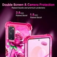 thumbnail image 3 of CASEFIV for Samsung Galaxy S20 FE 5G Case,Glow in The Dark Three Layer Heavy Duty Shockproof Protection Hard Plastic Bumper+Soft Silicone Protective Case for Women Girls,Pink Rose, 3 of 8