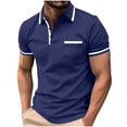 thumbnail image 2 of Fanshiluo Men's Pocket Short Sleeve Polo Shirts, Contrast Collared Casual Business Top,XXXL,Big and Tall Men, 2 of 9