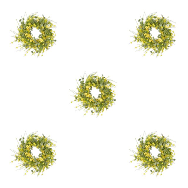 yingyy 1/2/3/5 Artificial Plastic Flower Wreath Simulation Daisy Garland Spring Rattan Hoop Large Decor Front Door Home Wedding 5PCS