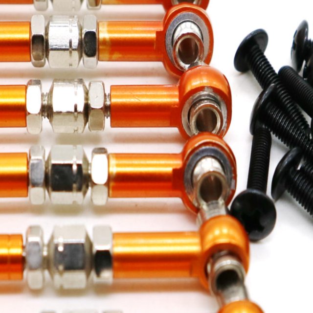 maskred Steering Link Rod Set For WR8 On-Road Vehicles Rc Steering Link Rod Set Aluminum Alloy Wheelbase RC Car Accessories Orange
