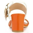 thumbnail image 3 of Sandalias Tacón De Deslizante Para Mujer Orange White 41, 3 of 6