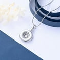thumbnail image 5 of Crystal Urn Necklace for Ashes Stainless Steel Tree of Life & Compass Cremation Jewelry Circle Memorial Pendant Human Pets Ashes Holder, 5 of 6