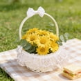 thumbnail image 5 of Easter Basket Candy Handheld Rattan Woven Storage Basket, 21x16cm with Skirt Design for Toy Storage Basket, Holiday Decor, and Egg Hunt Games, 5 of 6