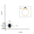 thumbnail image 4 of ANGARA Natural 1.55 Ct Sapphire Engagement Ring with Floral Halo in 14K Yellow Gold for Women (Size-8x6mm) | September Birthstone, Anniversary, Jewelry Gift for Women | Natural Sapphire Ring, 4 of 9
