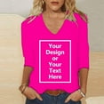 thumbnail image 6 of Women's Slim Fit V Neck 3/4 Sleeve Tunic T-Shirt Summer Basic Blouse Comfortable Beachwear Pullover Tops Casual Ladies Fashion, 6 of 8