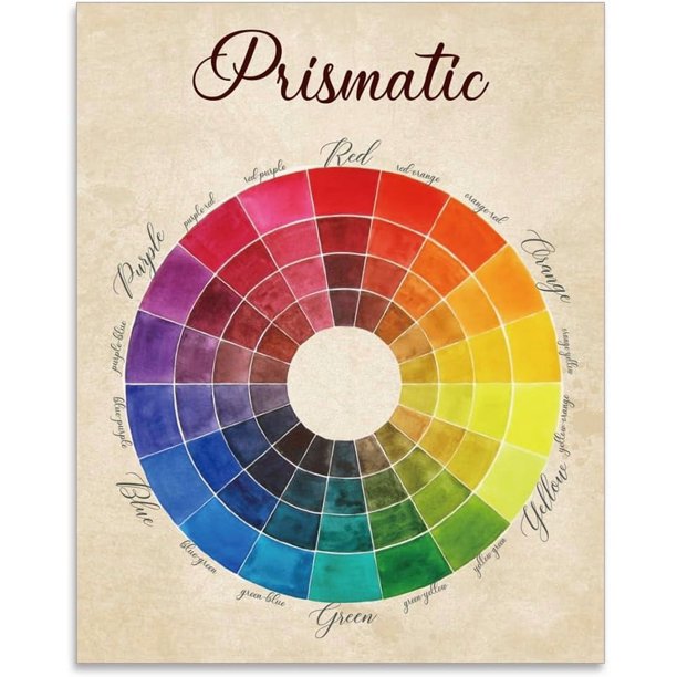 1 pieza de arte de pared con rueda de color dibujada a mano, impresiones artísticas, papel de arte de rueda de color, póster, tablero de cartón blanco, pintura, decoración de pared colorida
