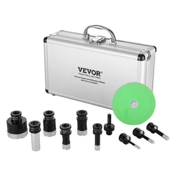 Diamond Core Drill Bit Set, Diamond Drill Bits for Ceramic Tile,8 PCS 6/8/10/13/19/25/32/50mm Diamond Hole Saw Kit, with Finger Milling Bit Saw Blade and Storage Case, for Dry and Wet,