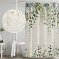 thumbnail image 4 of Sage Green Shower Curtain Set - Standard 72" x 72" Washable Bathtub Curtain with 12 Hooks, Eucalyptus Leaves Waterproof Fabric Stall Shower Curtains for Bathroom/Bathtub Décor, 4 of 6