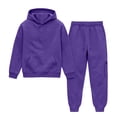 thumbnail image 4 of GiLiling Hoodie Sweatsuit Set for Boys Girls 2 Piece Hooded Sweatshirt Jogger Sweatpants Tracksuit Kids Athletic Solid Outfits (Purple, 7-8 Years), 4 of 8