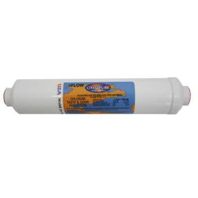 Omnipure (K5622) 12"x2.5" Inline K-Series 5 micron Carbon Block 1/4" FPT