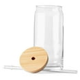 thumbnail image 3 of Mainstays Briar Can Glass Drinkware with Lids & Straws, Set of 4, 3 of 7