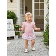 thumbnail image 5 of AceBaby Infant Baby Girl Summer Plaid Outfit Set for 0-18M,95% Cotton, 5 of 9