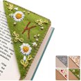 thumbnail image 1 of HAHDAXIA Personalized Hand Embroidered Corner Bookmark, 26 Letters Cute Flower Embroidered Corner Bookmark Embroidery Book Marker Clip for Book Lovers Bookmarks for Reading Lovers Meaningful, 1 of 7