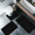 thumbnail image 4 of Tyidzon Bathroom Rugs Sets 3 Piece, Bath Mat Universal Soft Comfortable Water Absorption Non Slip Machine Washable Easy Dry Bathroom Mat, Black, 4 of 8