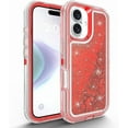 thumbnail image 7 of For iPhone 12 Pro Max Case Glitter Floating Liquid Shiny Quicksand Case for Women Girls Heavy Duty Shockproof Protective Case Hard PC Bumper Soft TPU Cover，Red, 7 of 7