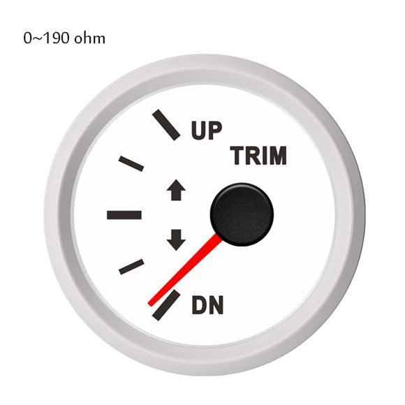 52mm Boat Marine Trim Gauge Meter UP-DN Gauges With Red Pointer For Auto Boat Yacht 167~10ohm
