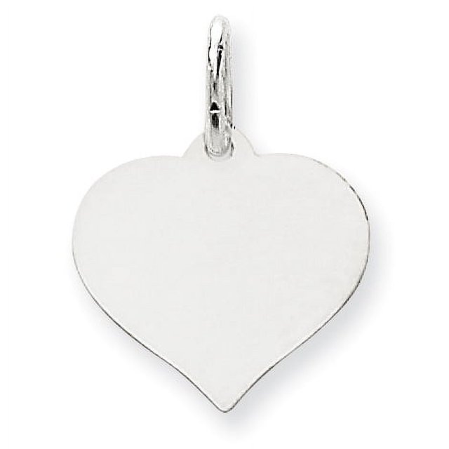 Charm Disque Cœur en Or Blanc 14K