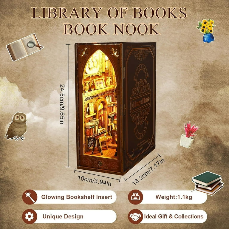 XUYEEYUAN Puzzle Toy Book Nook Kit Diy Dollhouse Book Nook Book