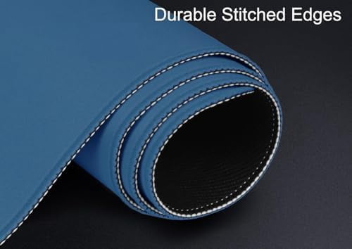 Large Gaming Mouse Pad, XXL Extended Computer Keyboard Mouse Mat with Stitched Edges, 31.5" x 15.7" Non-Slip Waterproof Rubber Base Office Big Long Mousepad for Work, Game, Office, Home, Blue