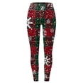 thumbnail image 2 of Gibobby Leggings de Navidad para mujer Pantalones estampados navideños personalizados para mujer, polainas personalizadas para polainas para correr(Rojo,CH), 2 of 3