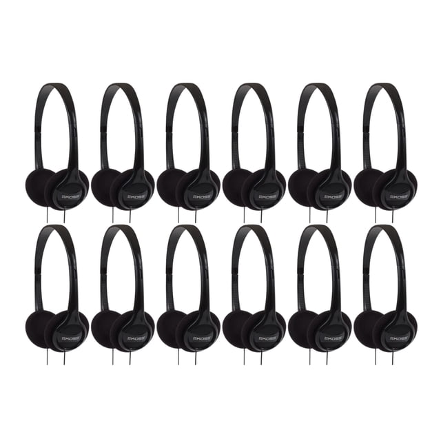 Auriculares portátiles Koss KPH7 supraaurales con cable de 1,2 m, paquete de 12