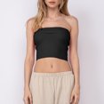thumbnail image 3 of Blusa Mangas Largas Top Mujer Y2k Tube Crop Jersey Acanalado Bandeau Summer Tops Kuymtek Negro T L para Mujer, 3 of 7