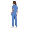 thumbnail image 7 of Resicozy Scrub Suit Set for Women Short Sleeve V-Neck Top Wide Leg Jogger Pants with Drawstring Nursing Uniforms Set Blue XL, 7 of 7