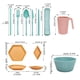 thumbnail image 4 of Juego de Vajilla de Paja de Trigo, Tazones, Tazas, Platos Portátiles con Plato de Salsa y Ensaladera, Vajilla Creativa para Acampar con Rayas Verticales, 4 of 6