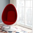 thumbnail image 2 of Aron Living Pod Chairs 53" Fiberglass and Wool Easter Egg Chair in Red/White, 2 of 5