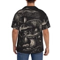 thumbnail image 3 of Fotbe Monochrome Mushroom Artwork Camisa Estampada de Manga Corta para Hombre, Casual de Verano, Estilo Playero, Sin Arrugas-XX-Large, 3 of 5