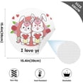 thumbnail image 4 of GZHJMY Valentine's Day Cute Bunny Placemats 1Pcs,Holidays PVC Weave Place Mats Table Mats Non-Slip Easy to Clean for Home Kitchen BBQ Party Table Decor,15.4", 4 of 7