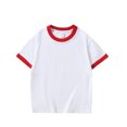 thumbnail image 5 of Girls Ringer T Shirt Kids Short Sleeve Crew Neck Contrast Trim Tee Retro School Summer Classic Casual Top, 5 of 5