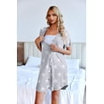 thumbnail image 6 of Ekouaer 3 Pack Women's Nightshirt Button Down Nightgown Short Sleeve Sleepshirt V Neck Pajama Dress with Pockets, 6 of 7