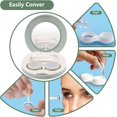 thumbnail image 4 of 2 Pack Travel Contact Lens Case Kit, Portable Eye Contact Case with Mirror, Remover Tool, Tweezers & Solution Bottle, Lens Holder Box Container Storage for Outdoor Daily (Green), 4 of 7
