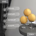 thumbnail image 2 of CANDWAX Set of 3 Round Candles Ball 3 inch - Round Christmas Candles Perfect as Christmas Decorations and as Decorative Candles for Home Decor - Unscented Dripless Candles Long Burning - Gold Candles, 2 of 8