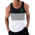 thumbnail image 1 of Tank Top for Men, Men Casual Fashion Patchwork Print Pullover Round Neck Sports Tank Tops, 1 of 3