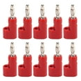 thumbnail image 1 of Stackable Connector, 4mm Rustproof Banana Plug Abrasion Resistant Sturdy Stable 10pcs High Accuracy  For Security Accessories Red, 1 of 8