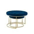 thumbnail image 3 of Nicole Miller Ottoman Konan Cadre en Acier Inoxydable Rembourré Ensemble de 2, 3 of 10