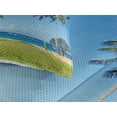 thumbnail image 3 of Ambesonne Tropical Quilted Coverlet 3 Pcs, Coconut Palm Hawaii, Queen Size, Blue Green, 3 of 4