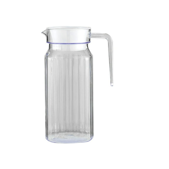 GBJHJIA Plastic Water with Lid and Handles,Clear Plastic Pitcher Square Base Clear Plastic Juice Container Pitcher - for Water, Iced Tea, Juice, Beverage, Lemonade, Milk and Mimosa Bar (A)